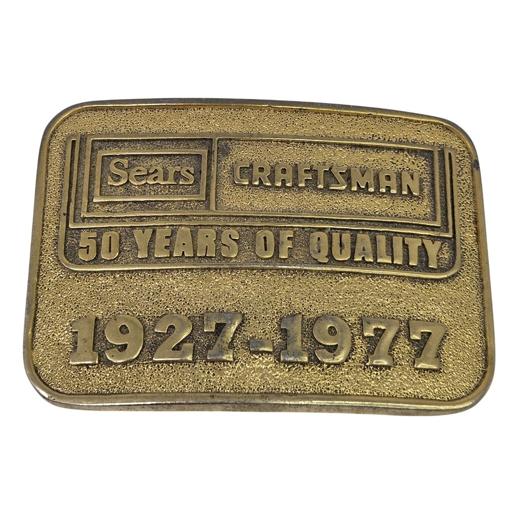 VTG Craftsman Brass Belt‎ Buckle Sears 1927–1977 50 Years of Quality - rare